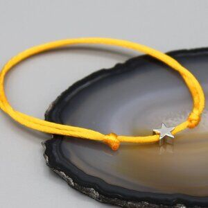 Jewelry star yellow silver string bracelet adjustable fashion delicate brand new